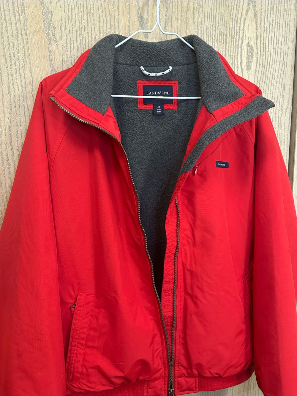 Lands’ End Red Zip Up Jacket Medium - Picture 9 of 10